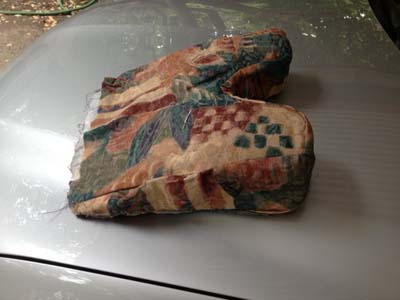Car seat with cutout