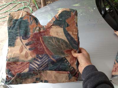 Car seat with cutout