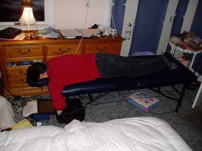 Fritz on massage table